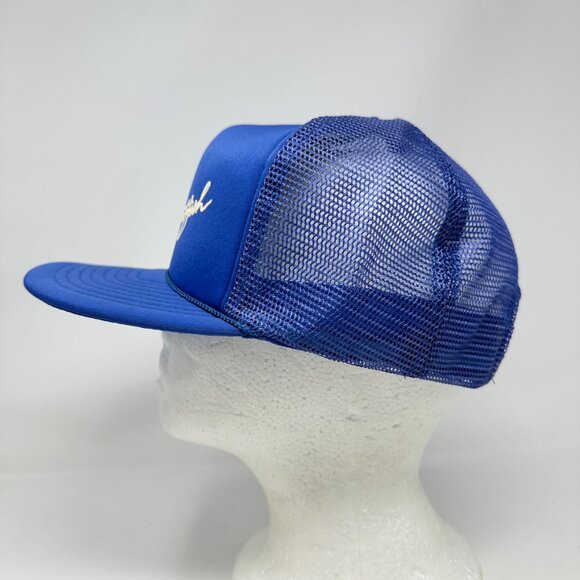 Vtg San Sun Farm Fresh Catfish Snapback Trucker Mesh Hat Blue Turquoise - Picture 6 of 12